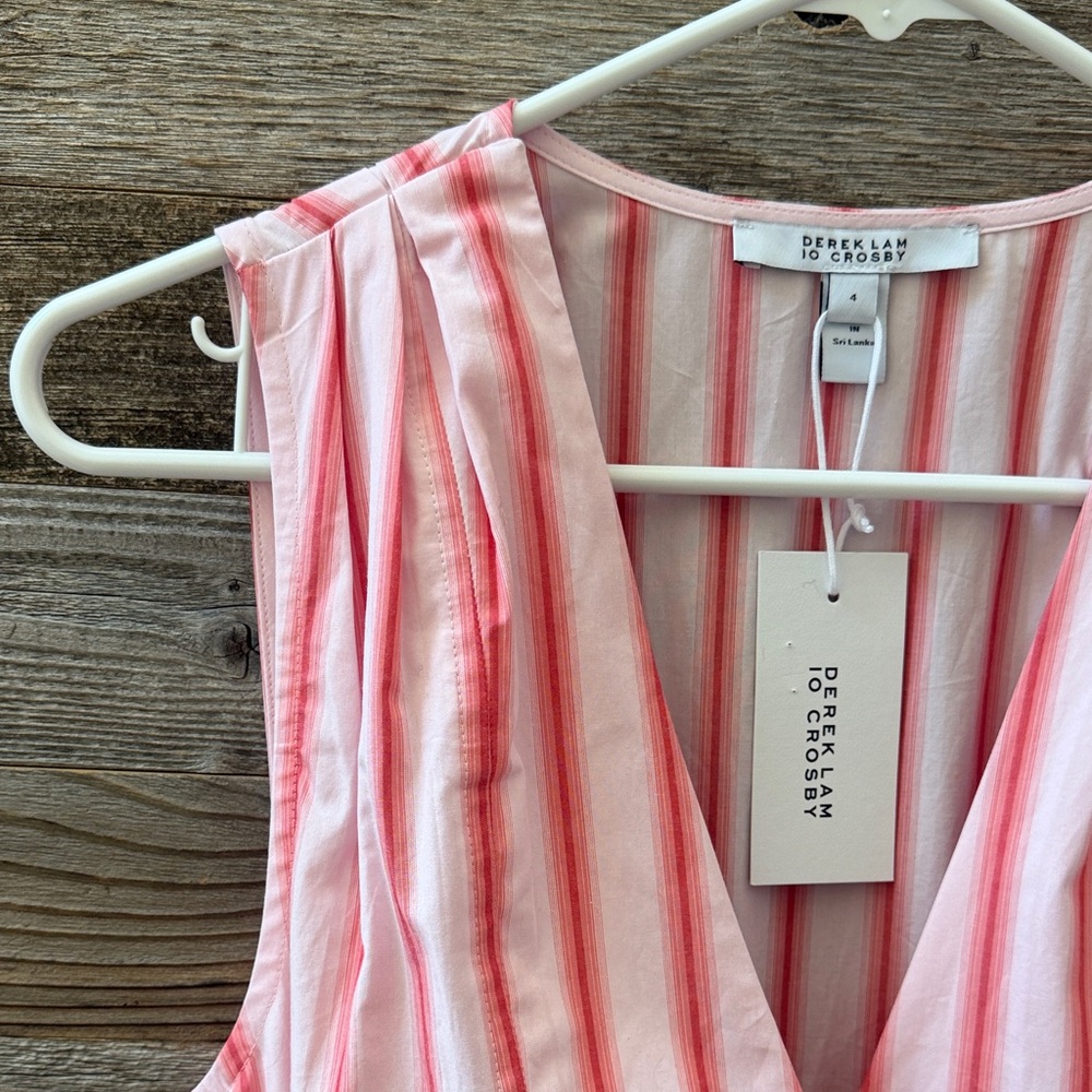 Derek Lam 10 Crosby Red Stripe Benibana Dress in Multi Size 4 NWT - Picture 4 of 12
